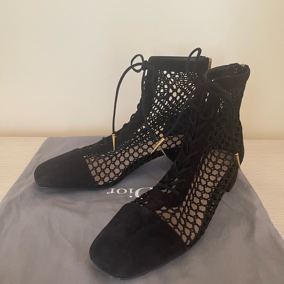 Dior Naughtily-D Suede & Mesh Ankle Booties, 38.5 - Picture 1 of 16